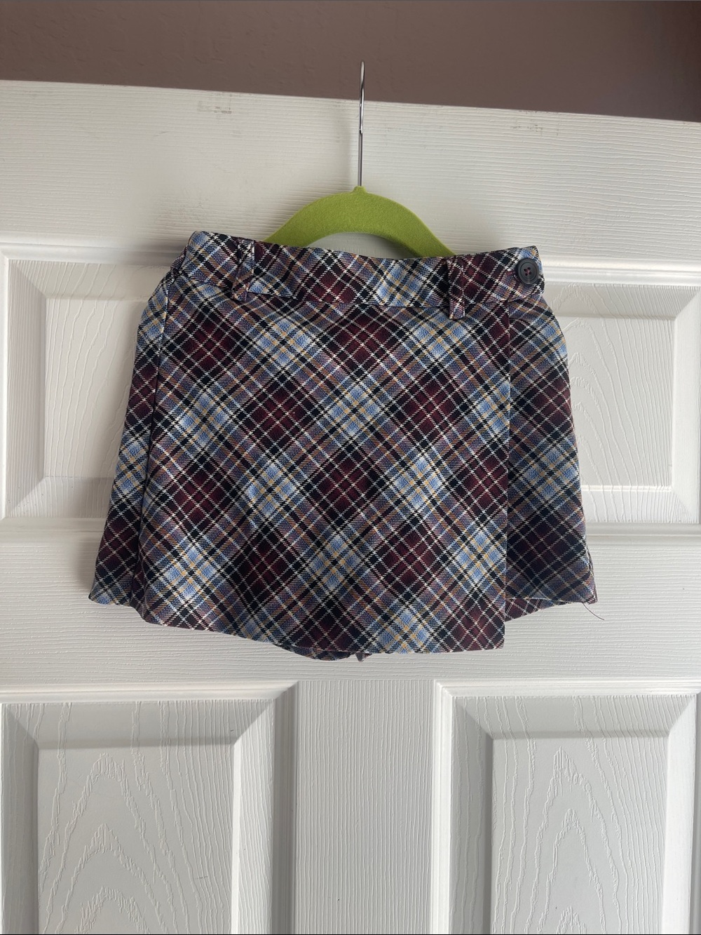 Zara Plaid Skater Skirt in Navy, Burgundy, and Light Blue